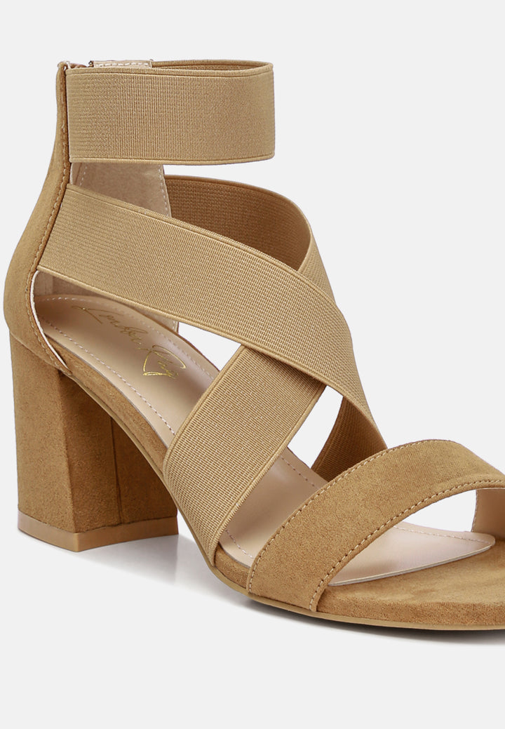 recycled micro suede block sandals by ruw #color_tan