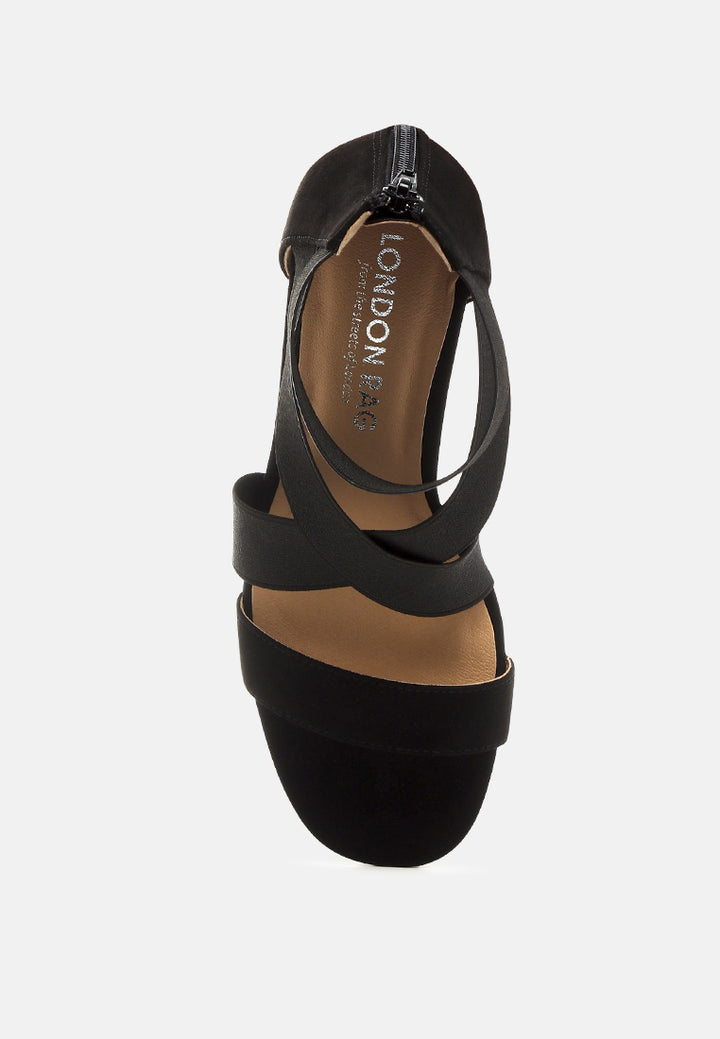 benicia elastic strappy block heel sandals#color_black