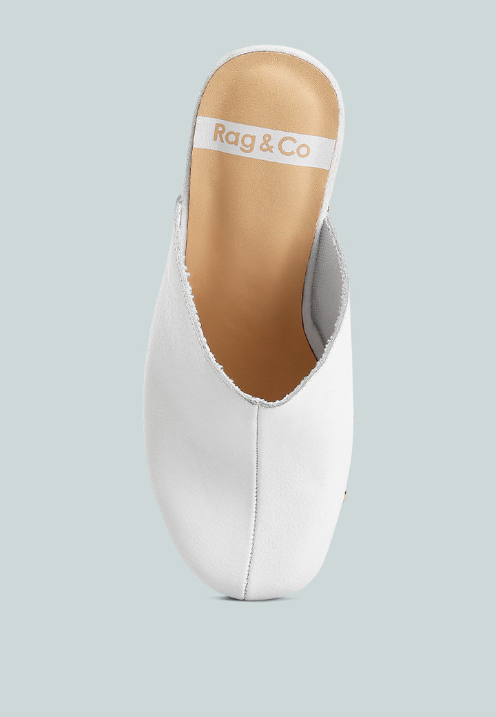 benji recycled leather clogs#color_white