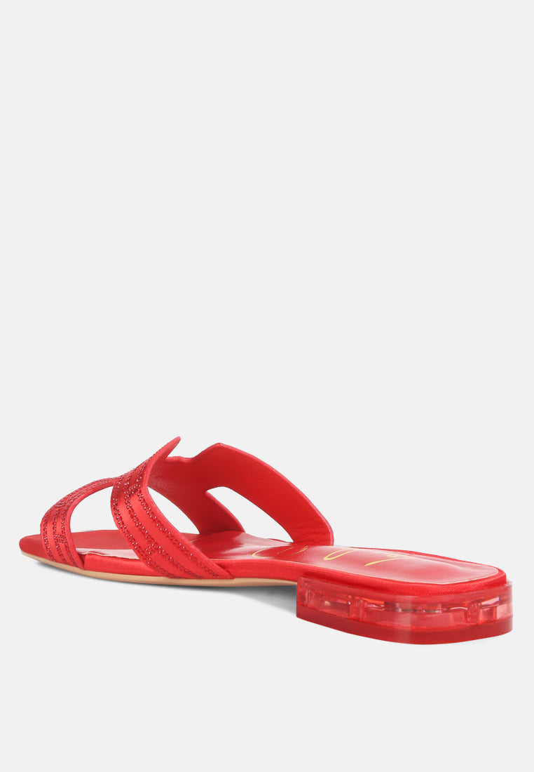 big money low stack heel embellished sandals#color_red