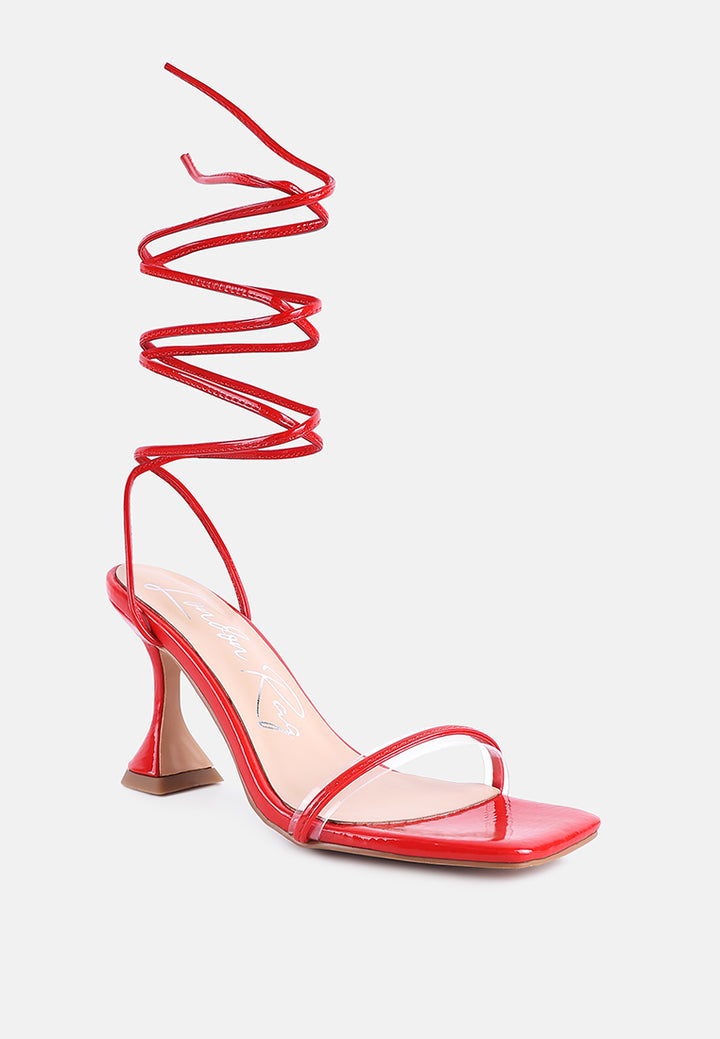 biten berry spool heeled lace up sandals#color_red