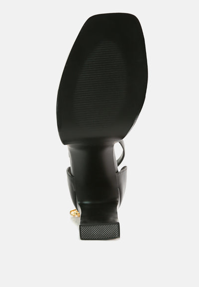 blackpearl faux leather high heeled platform sandals#color_black