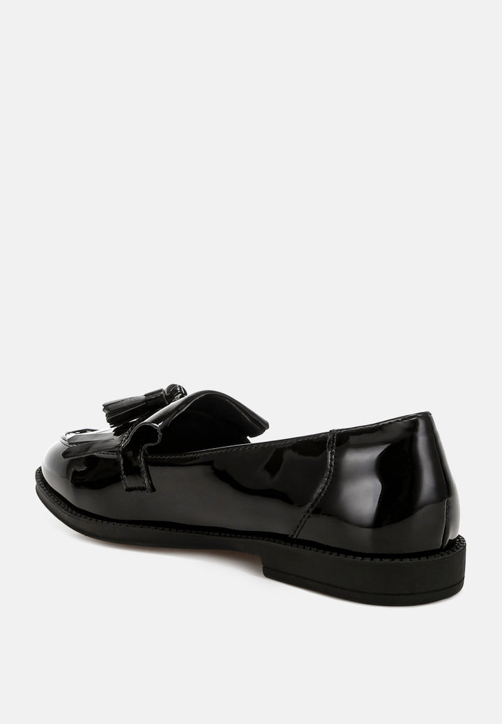 tassel faux leather loafers by ruw color_black