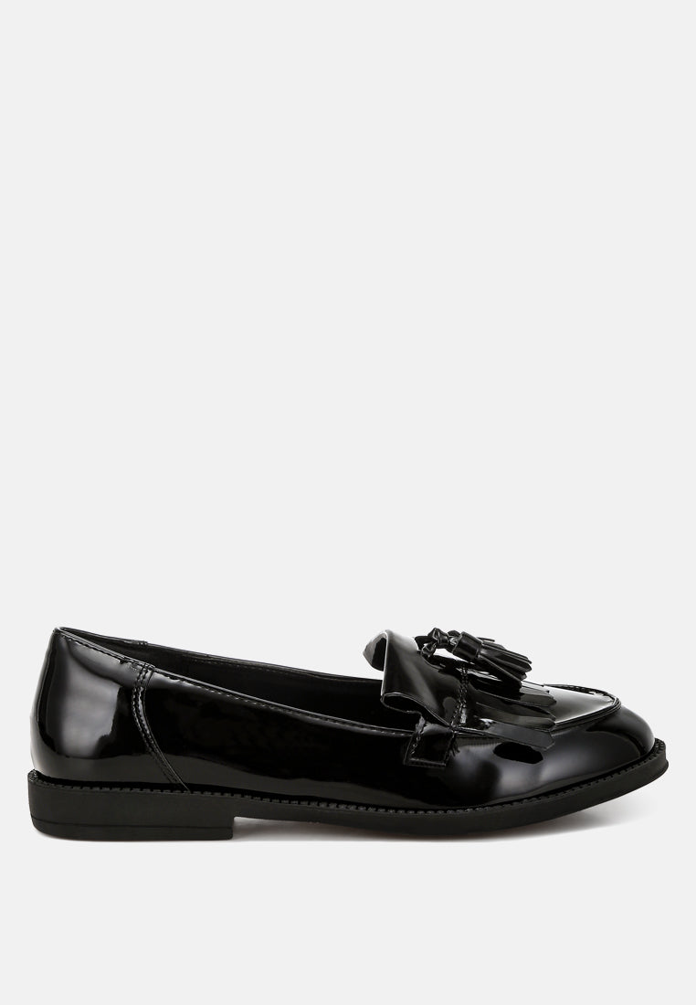 blaneth tassel faux leather loafers#color_black
