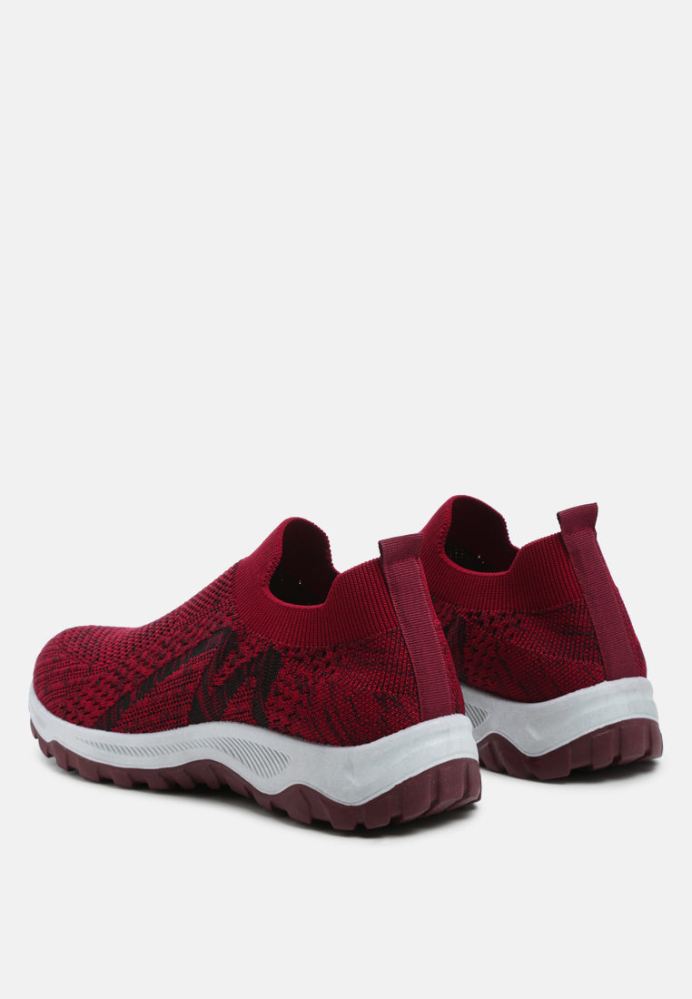blazed knitted seamless trainers#color_red