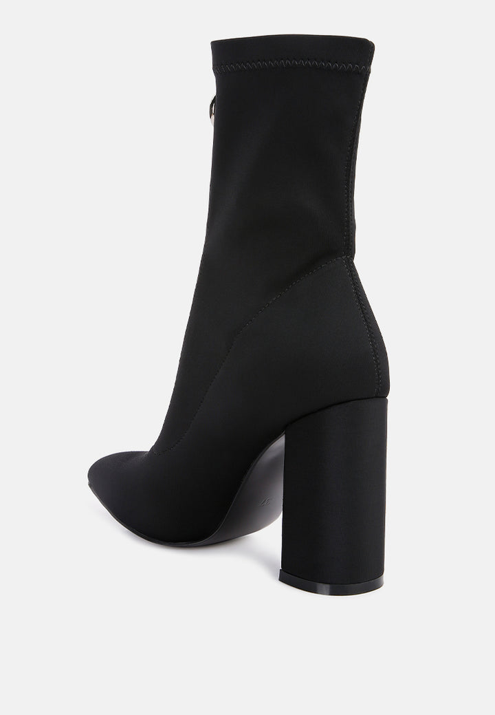 bobbettes block heeled microfiber ankle boot#color_black