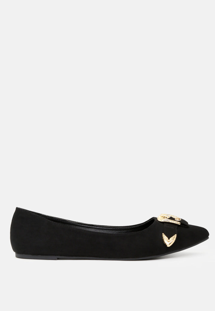 bobby front buckle flat ballerinas#color_black-p