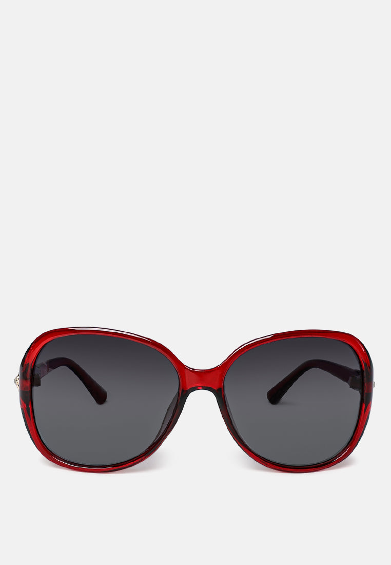 bold oval sunglasses#color_red-grey