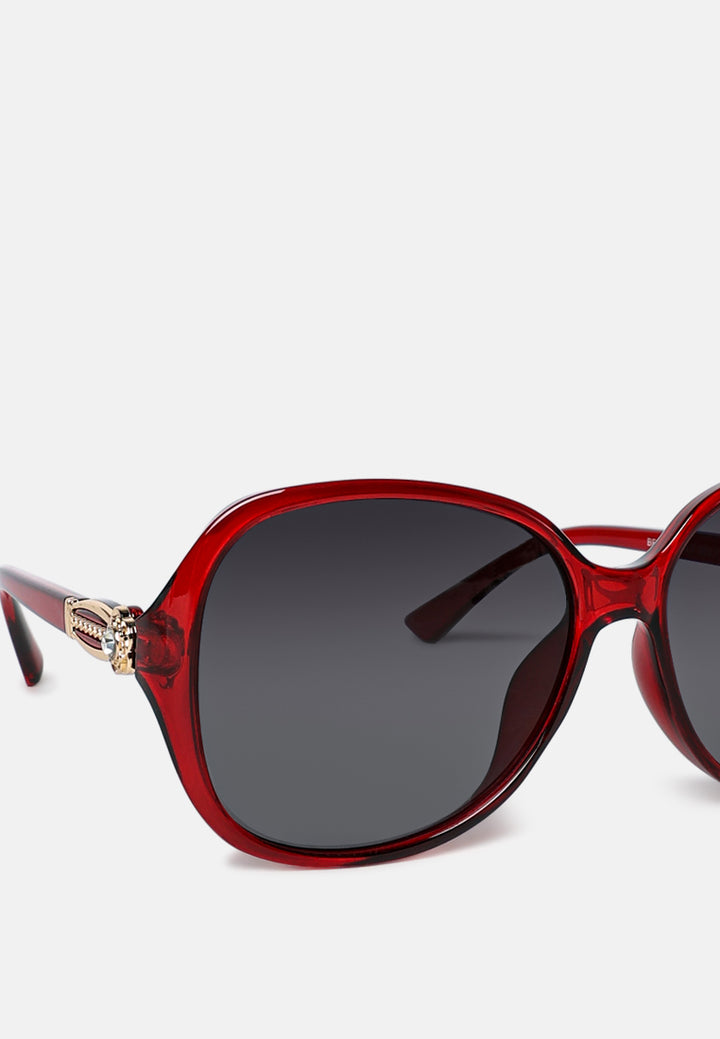 bold oval sunglasses#color_red-grey