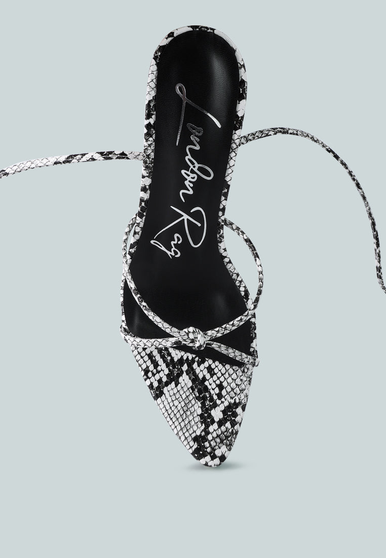 bondage high heel lace up sandals#color_white