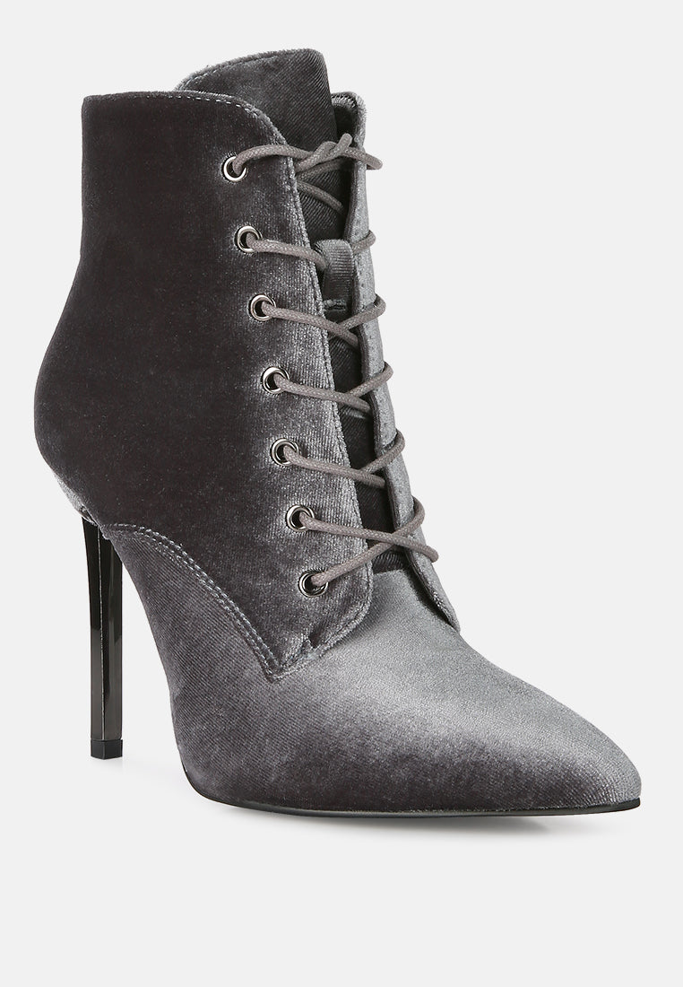 velvet high heeled velvet boots by rag#color_grey