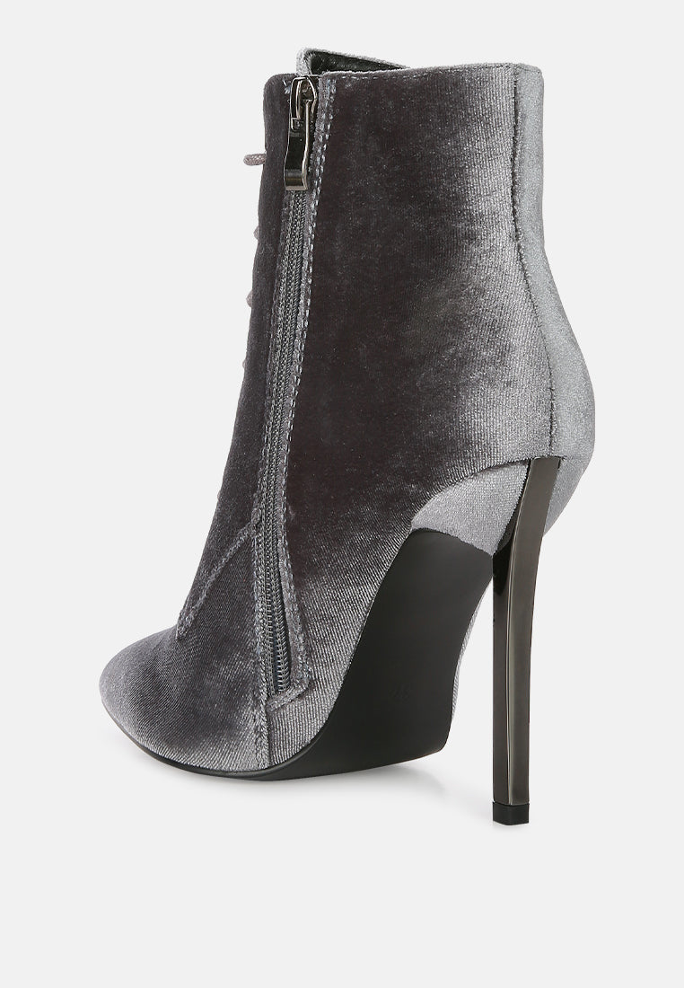 bornsta velvet high heeled velvet boots#color_grey