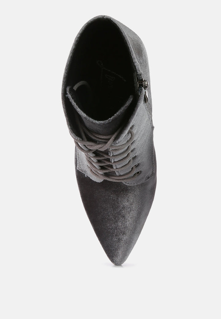 velvet high heeled velvet boots by rag#color_grey