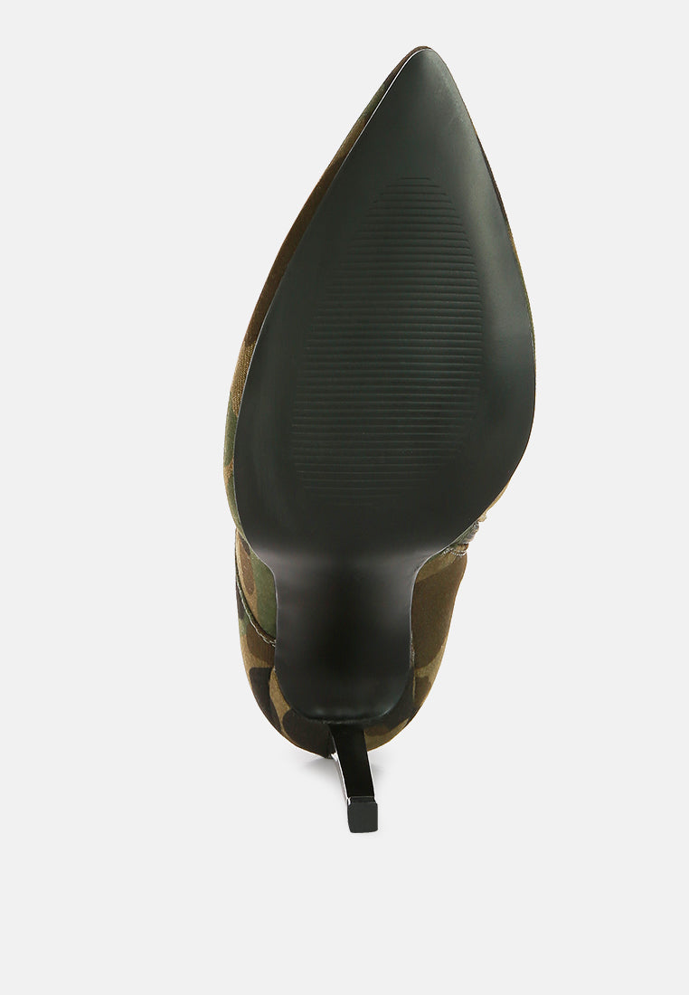 velvet high heeled velvet boots by rag#color_camo