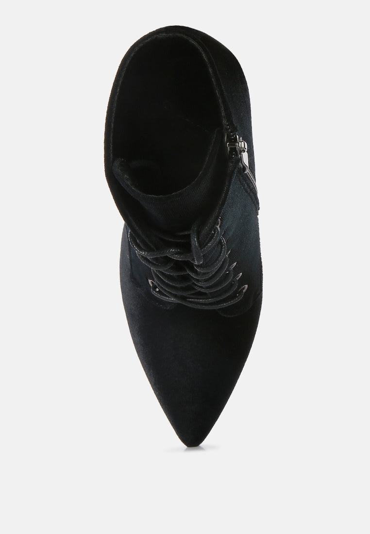 bornsta velvet high heeled velvet boots#color_black