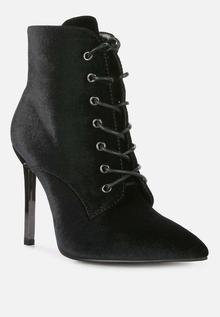 bornsta velvet high heeled velvet boots#color_black