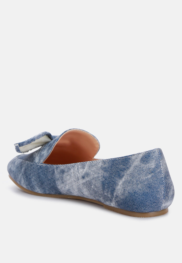 bow embellished loafers by ruw#color_denim