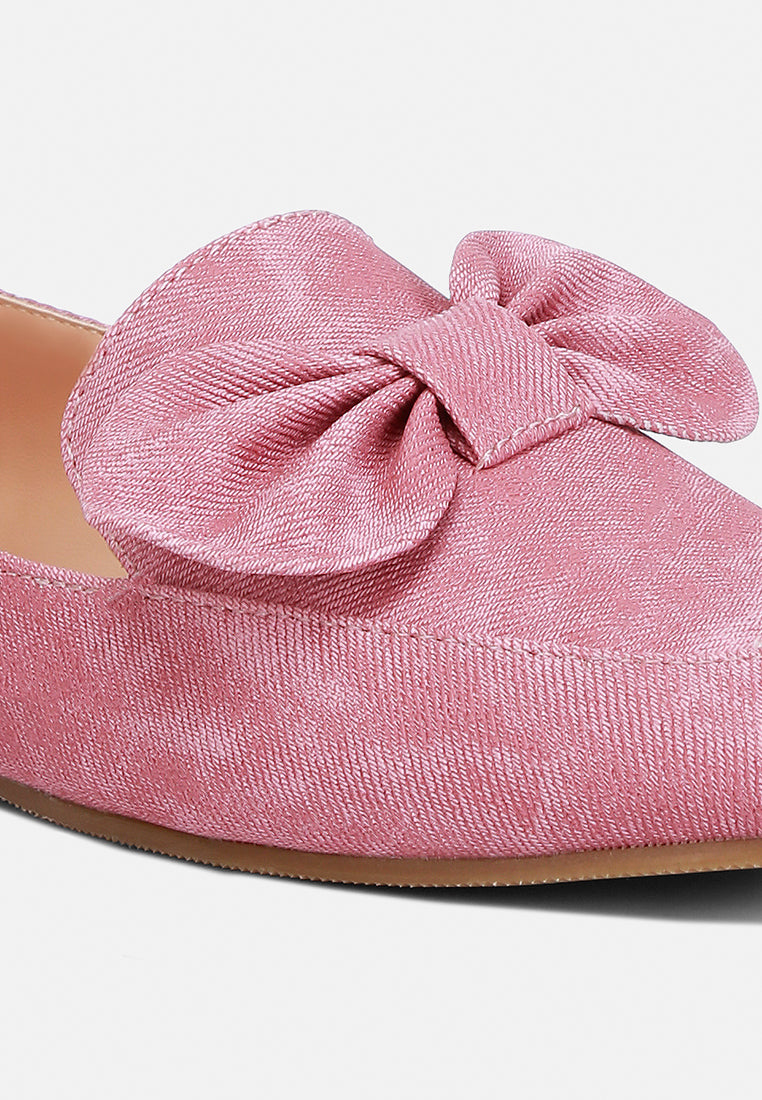 bow embellished loafers by ruw#color_pink