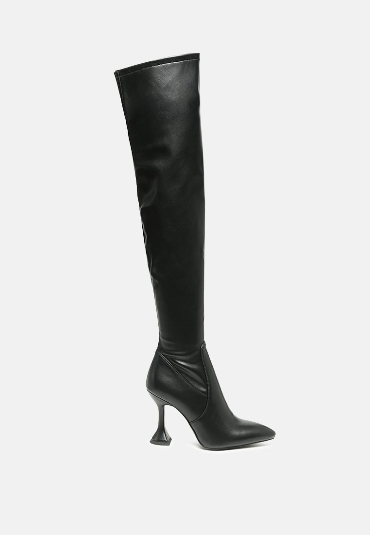 brandy faux leather over the knee high heeled boots#color_black