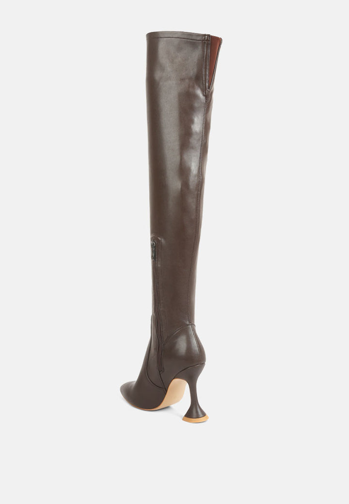 brandy faux leather over the knee high heeled boots#color_brown