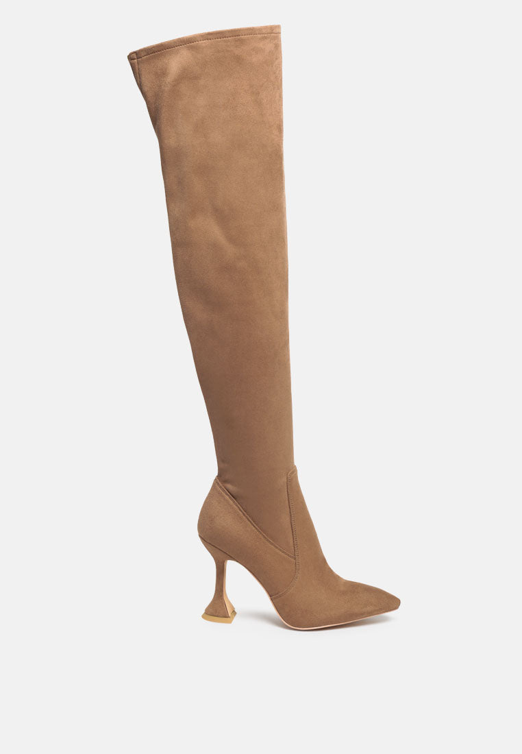 brandy faux suede over the knee high heeled boots#color_brown