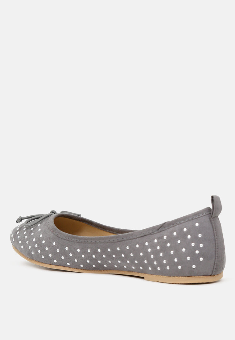 briana ballerina flats with silver studs#color_grey
