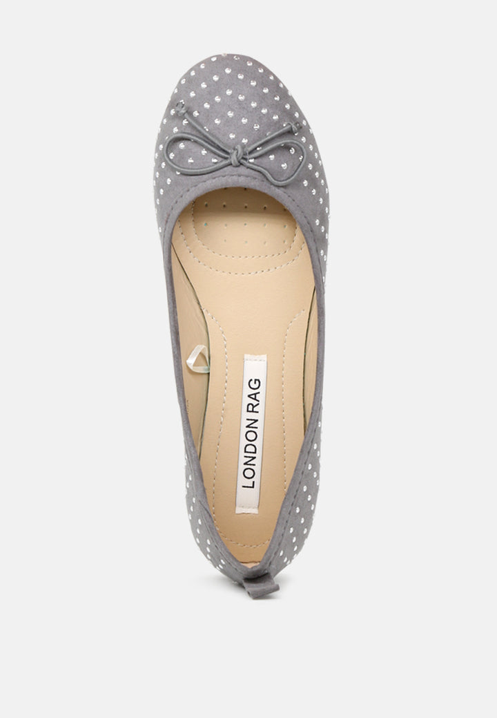 briana ballerina flats with silver studs#color_grey