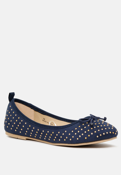 briana ballerina flats with silver studs#color_navy