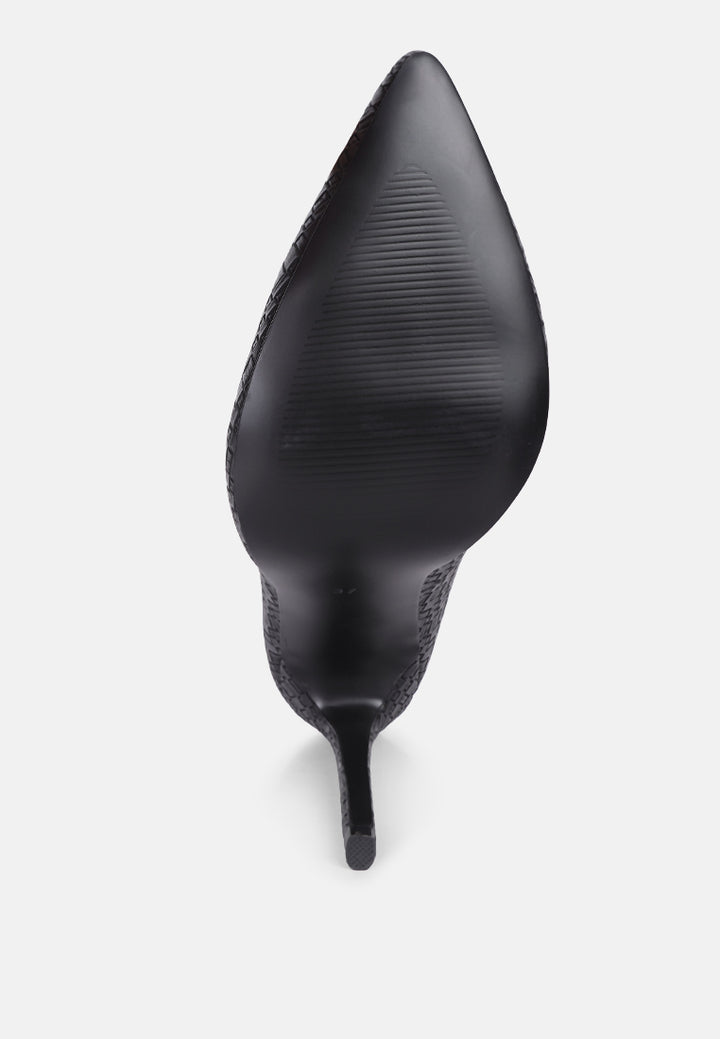 brinkles weave pattern high heel pumps#color_black