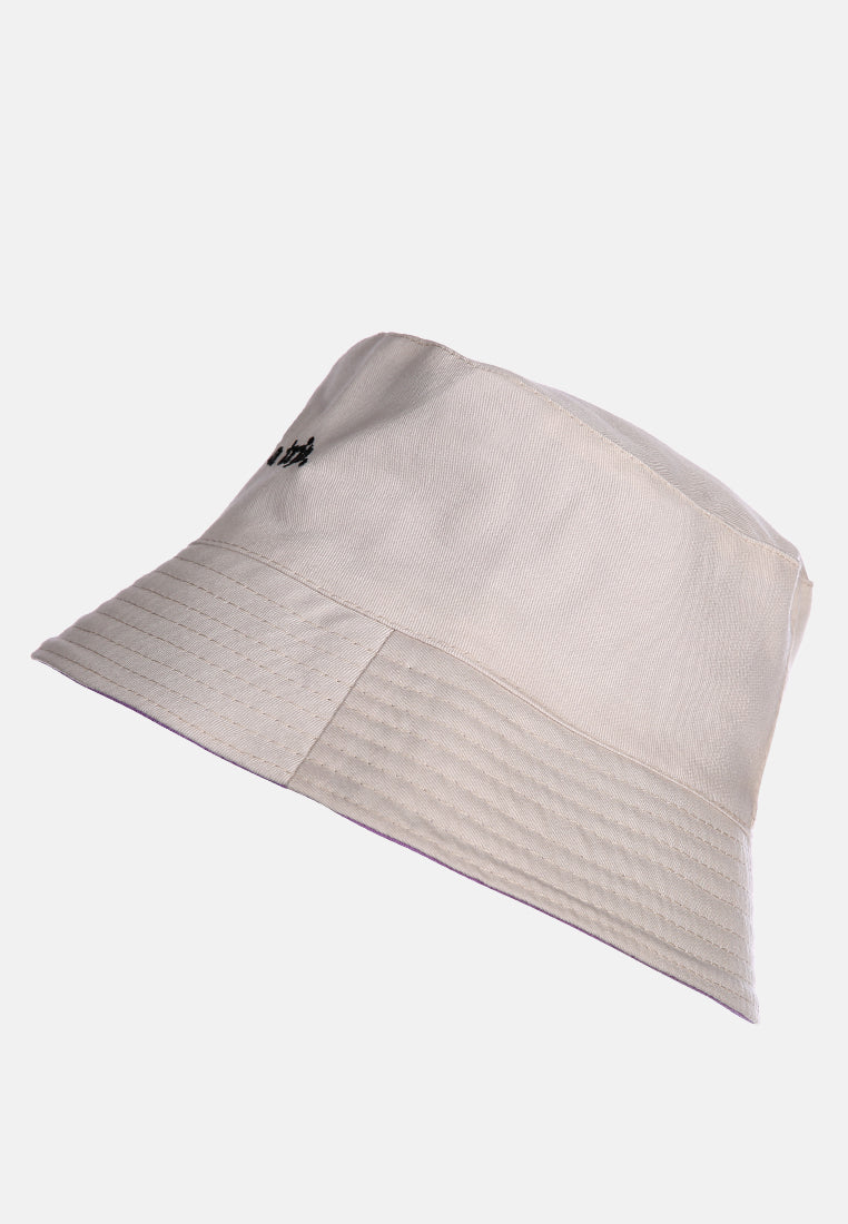 bucket hat with embroidery#color_beige