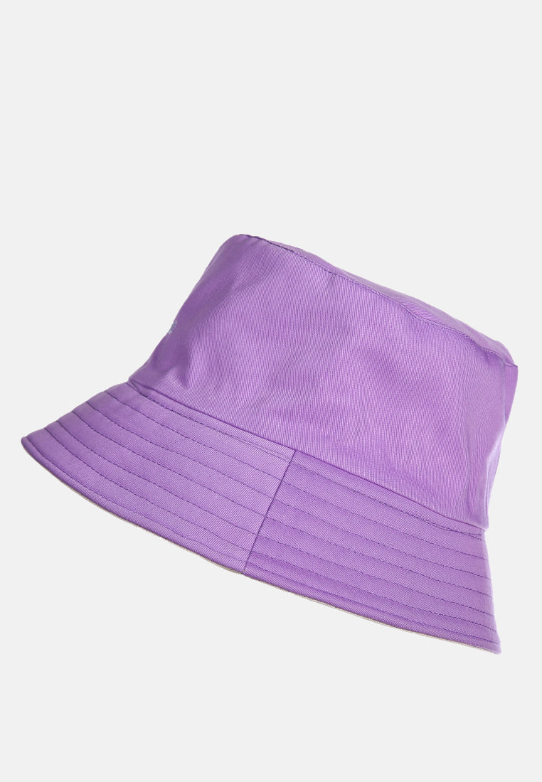 bucket hat with embroidery#color_purple