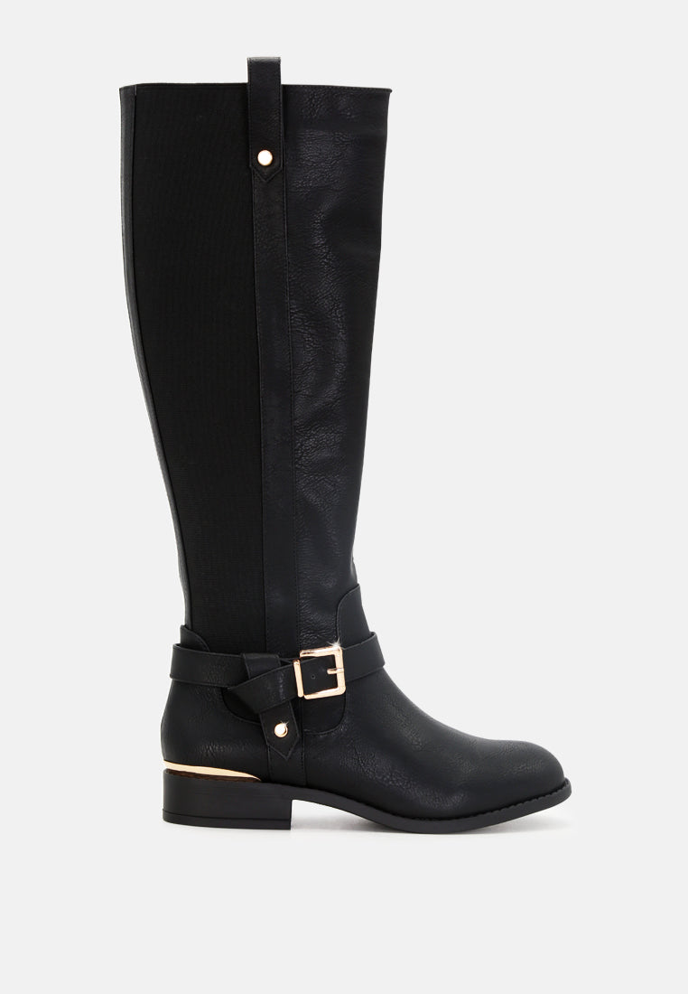 buckle detail calf boot#color_black