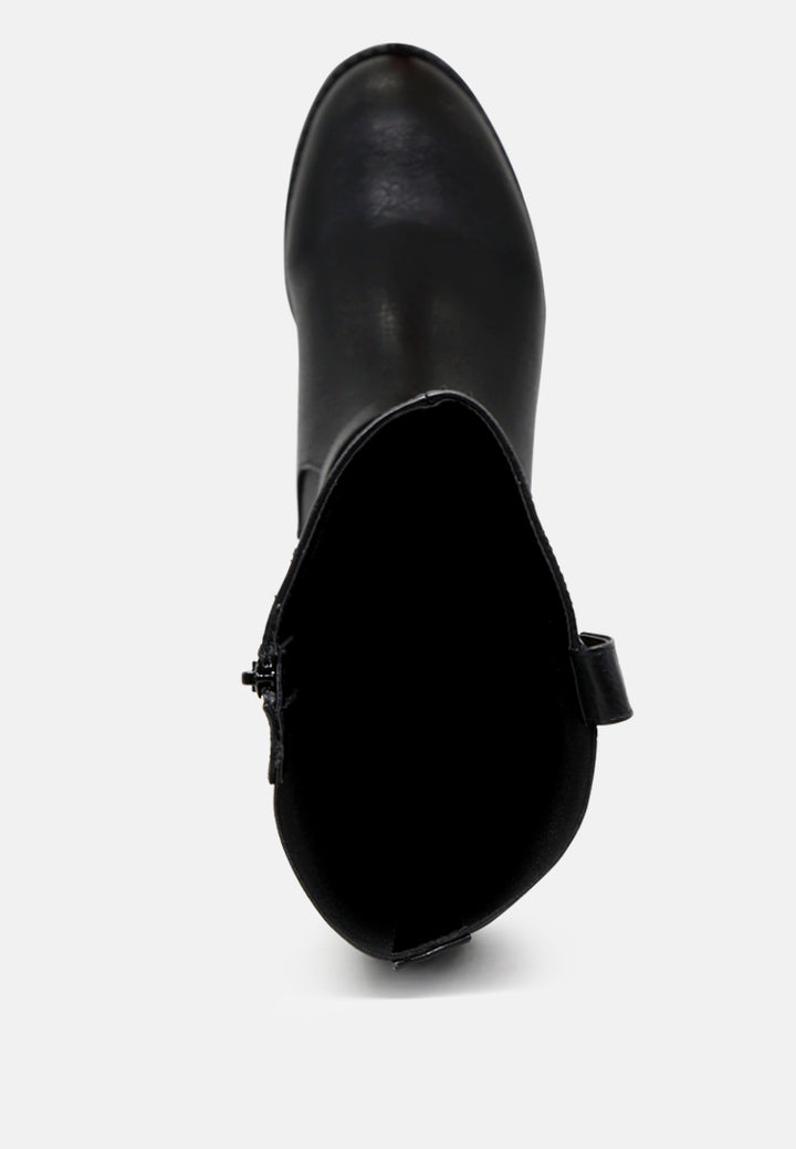buckle detail calf boot#color_black
