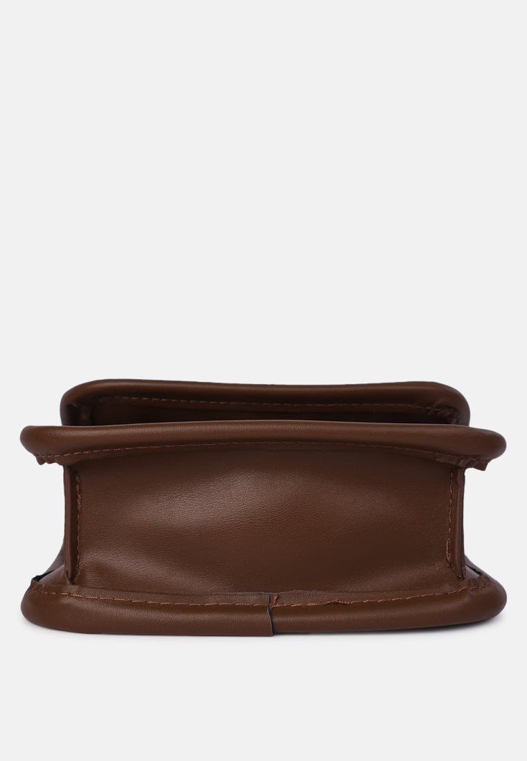 buffalo print sling bag#color_brown