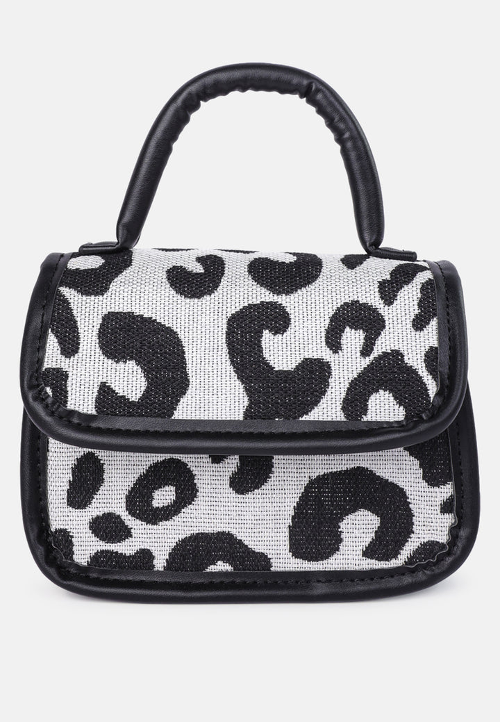 buffalo print sling bag#color_black