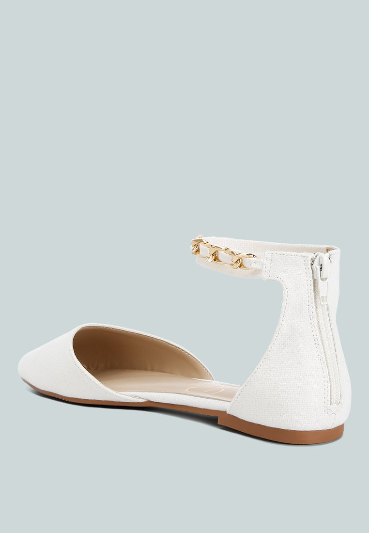buqisi chain embellished flat sandals#color_off-white