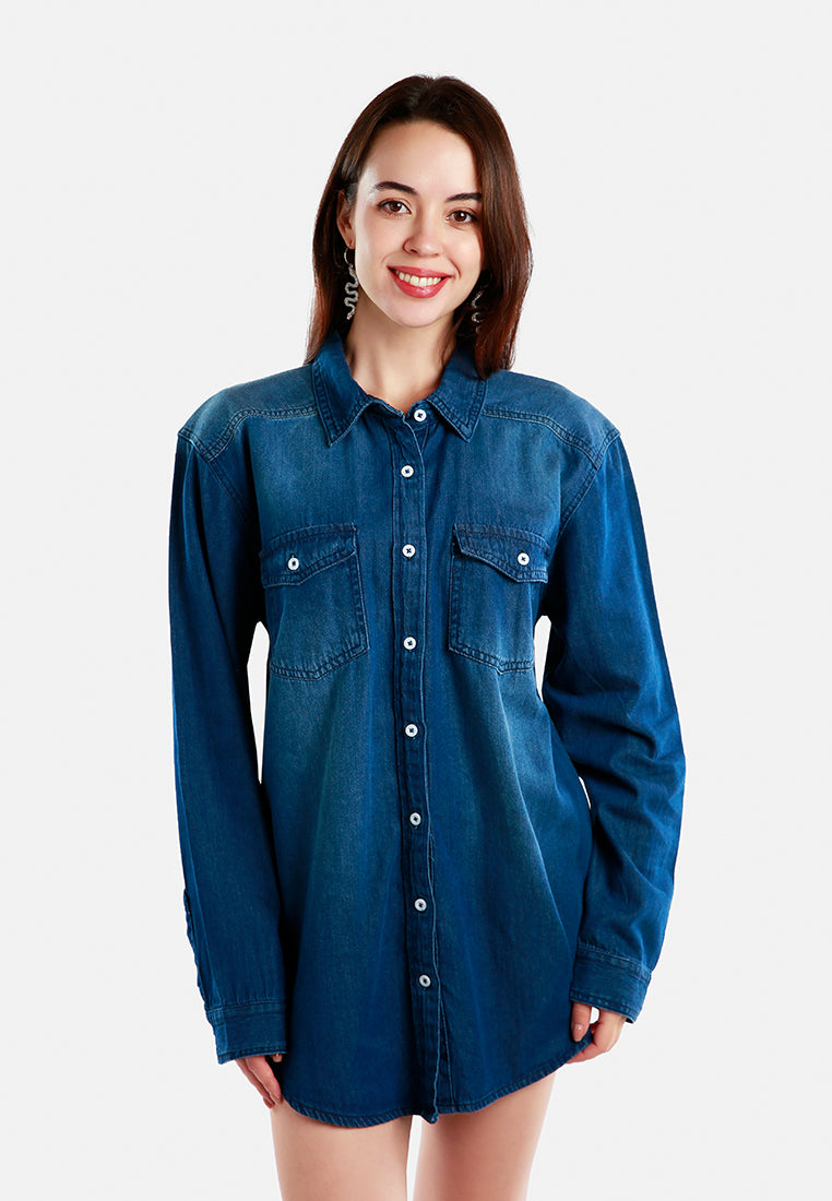 button down ombre denim shirt#color_mid-blue