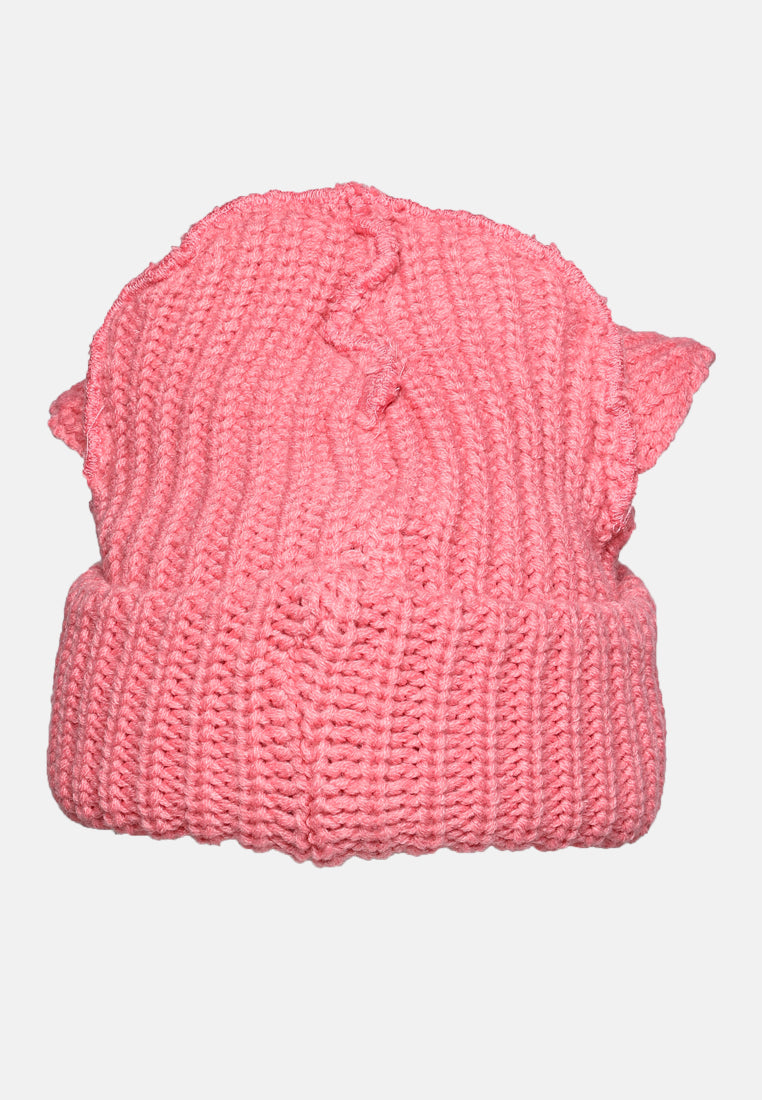 buttoned animal ears beanie by ruw#color_pink