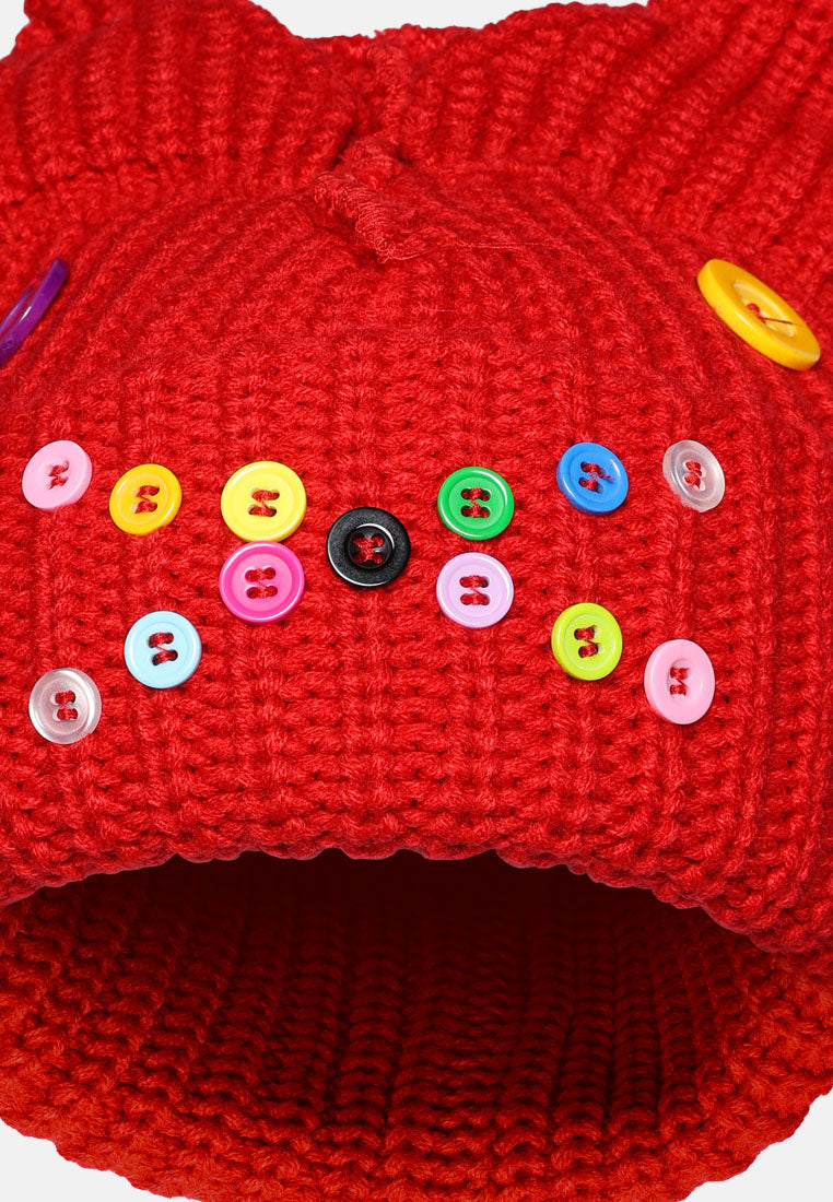 buttoned animal ears beanie by ruw#color_red