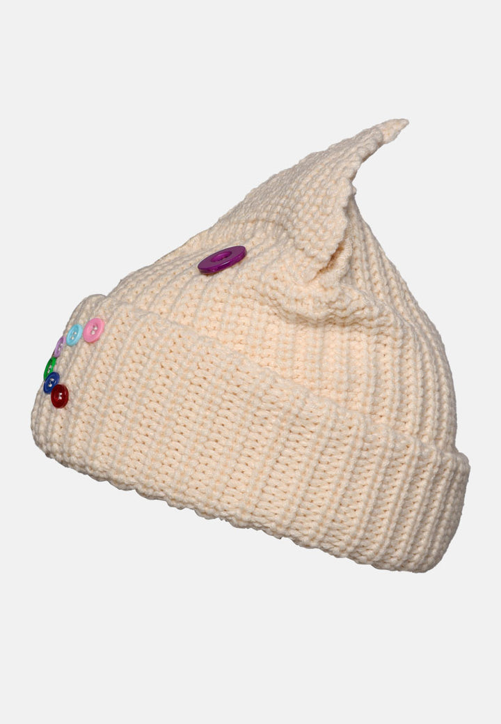 buttoned animal ears beanie by ruw#color_white