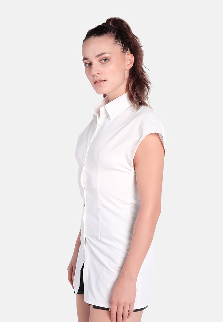 button up long shirt#color_white