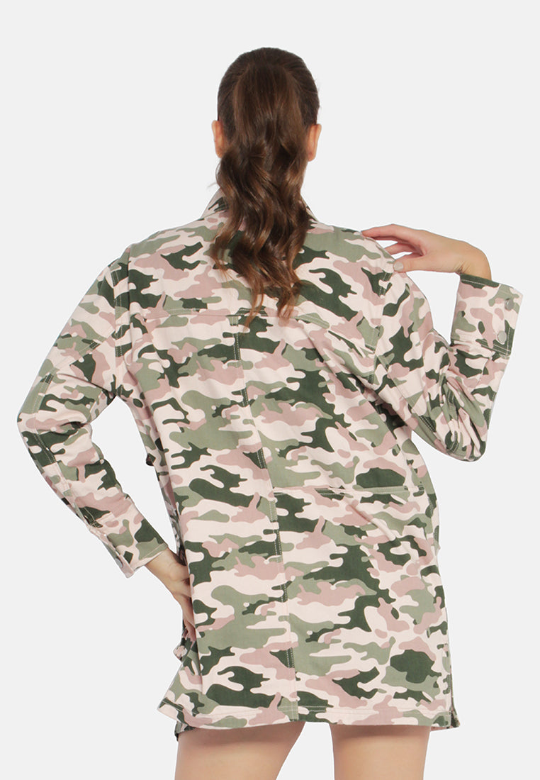 camouflage print shacket#color_pink