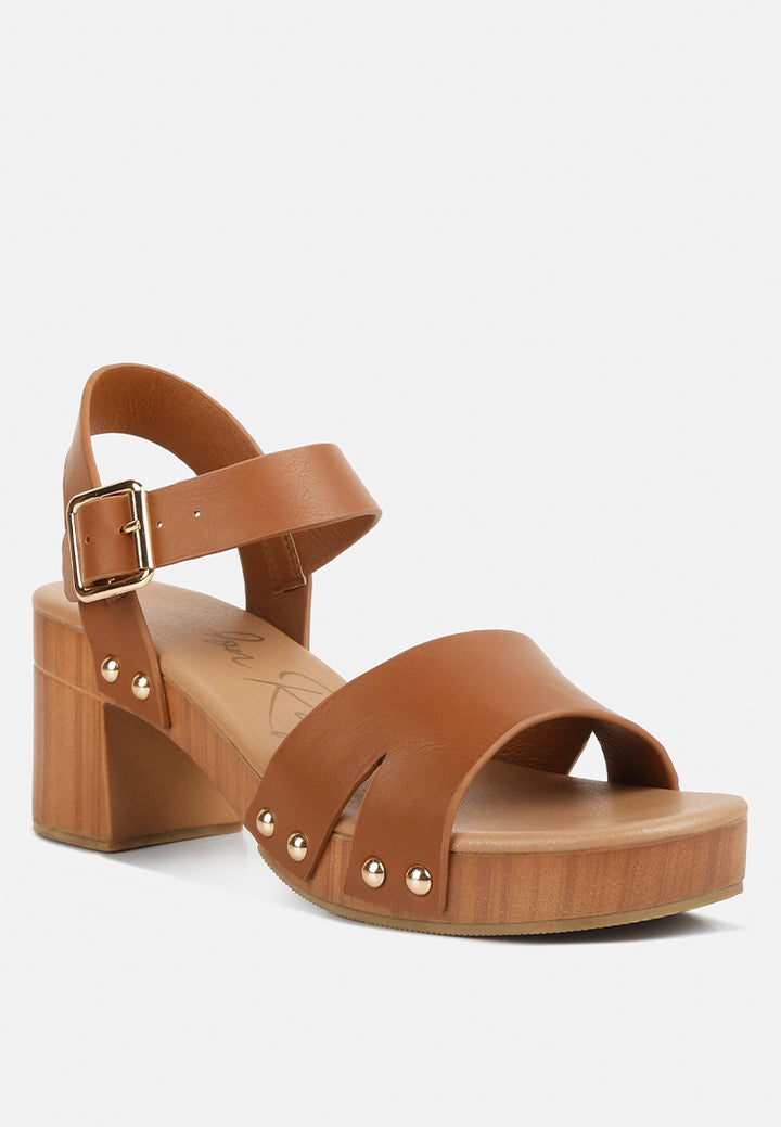 campbell faux leather textured block heel sandals#color_tan