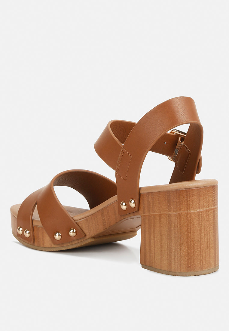 campbell faux leather textured block heel sandals#color_tan
