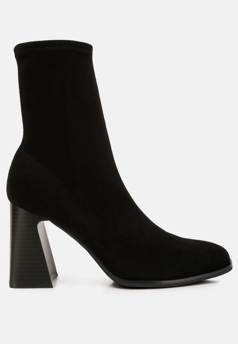 candid high ankle flared block heel boots#color_black
