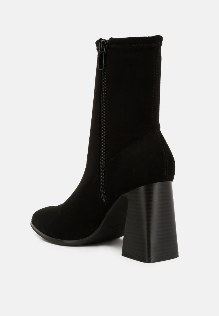 candid high ankle flared block heel boots#color_black