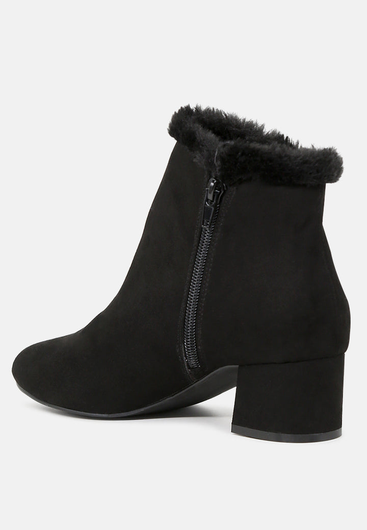 carla round toe zipper ankle boots#color_black