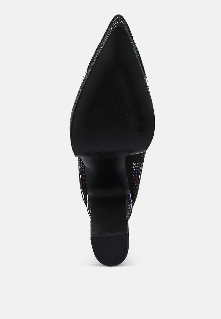 cartier pattern embellishment platform boots#color_black