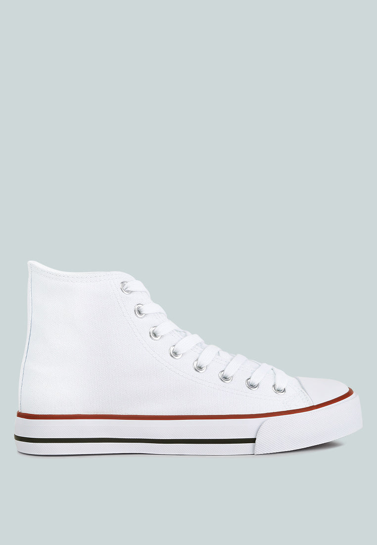 High Top Basketball Canvas Sneakers#color_white