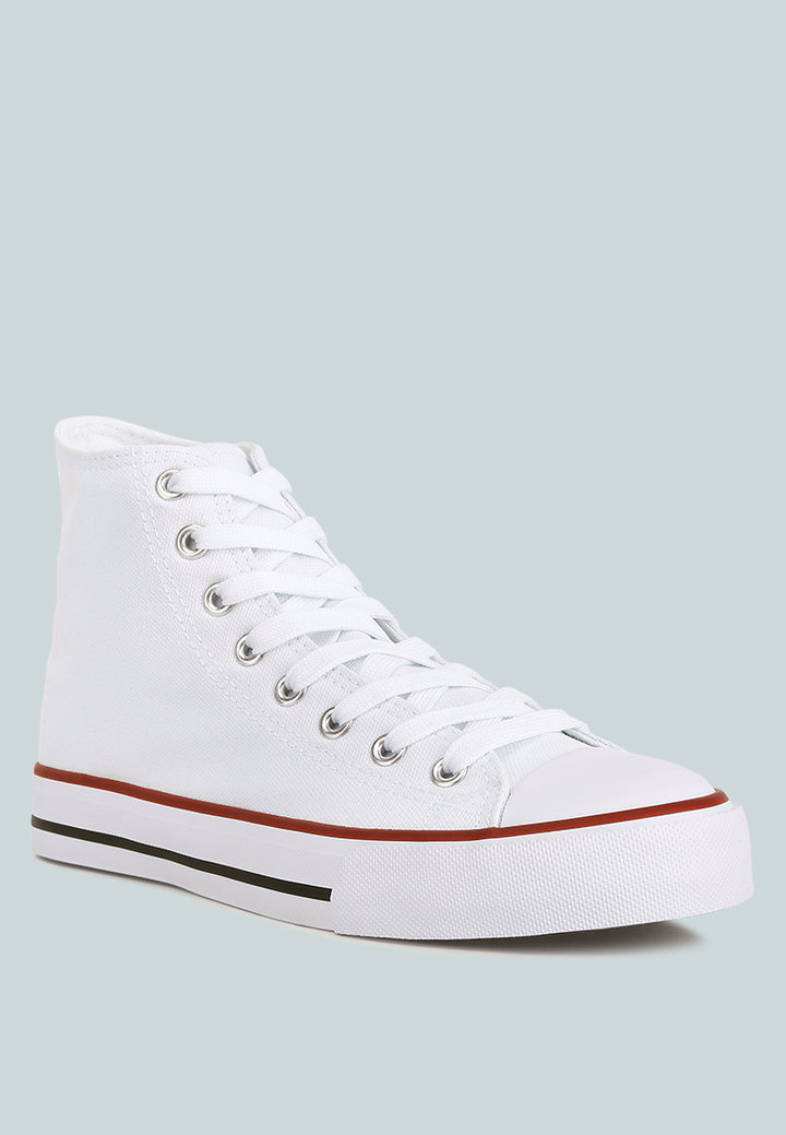 High Top Basketball Canvas Sneakers#color_white